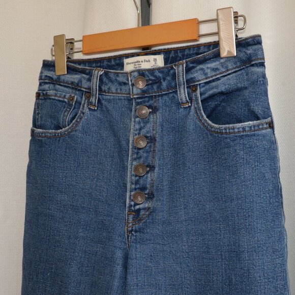 Abercrombie & Fitch The Mom Jeans Curve Love High Rise Button Fly Sz 26/2 - Picture 6 of 7